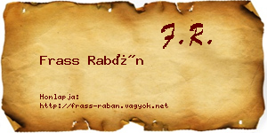 Frass Rabán névjegykártya